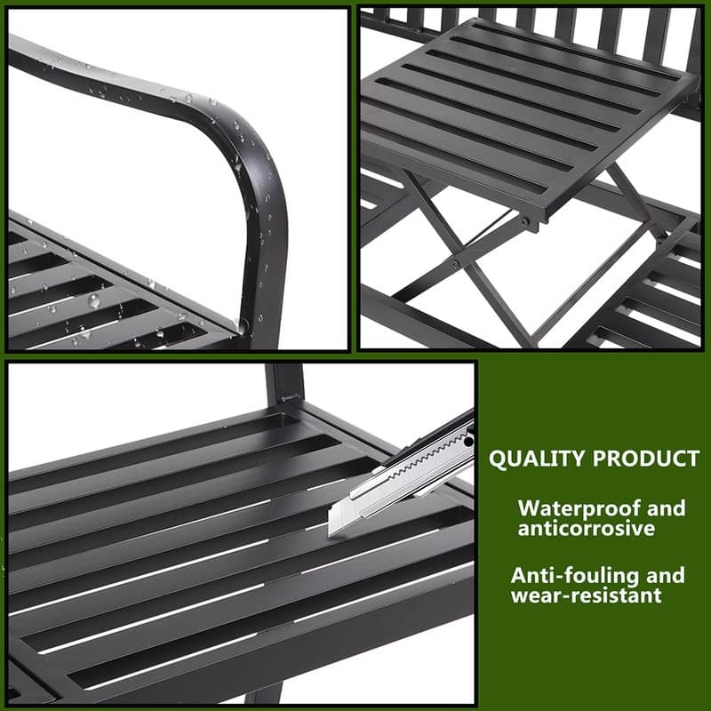 59 in. Outdoor Patio Garden Decorative Cast Iron Bench