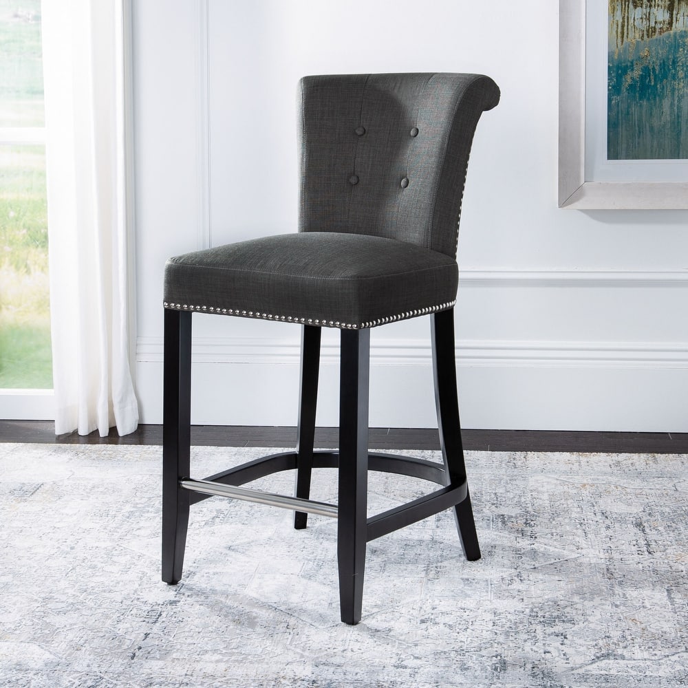 SAFAVIEH Deedee Charcoal Ring Counter Stool - 19.6" x 24.2" x 39.8" - 20Wx24Dx40H