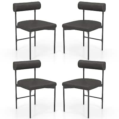 Gymax Dining Chair Set of 4 Faux Leather Upholstered Kitchen Side