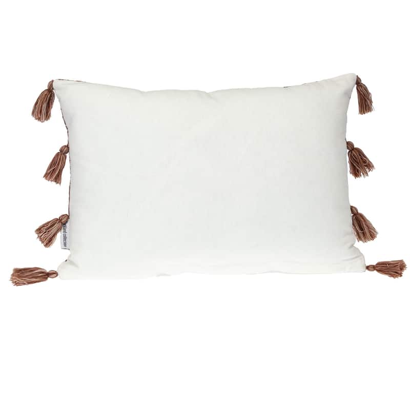 Tribal Striped Rectangular Throw Pillow - 20" - Brown and Beige