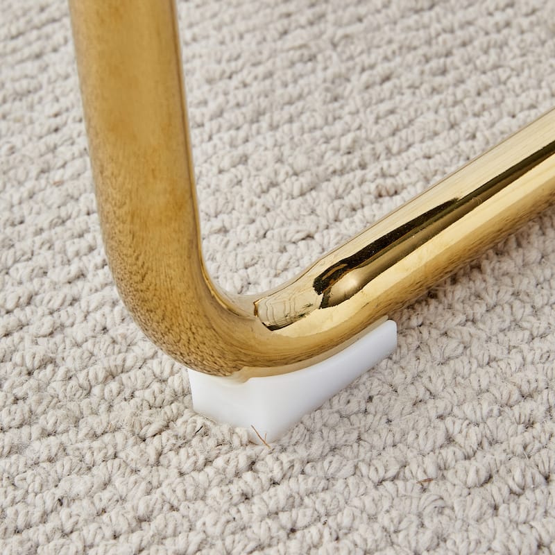 Faux Leather Dining Room Chairs with Upholstered Seat, Modern Kicthen Chairs Armless Accent Chairs with Metal Legs, Set of 4