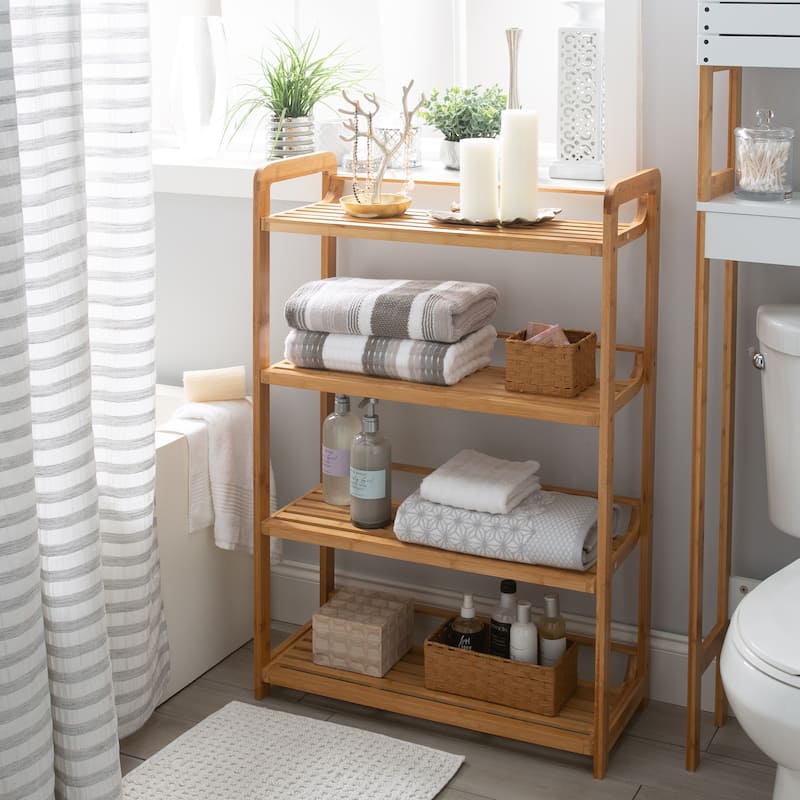 Organize It All Deluxe 4 Tier Bamboo Shelf - 27.75" x 12" x 41.25"
