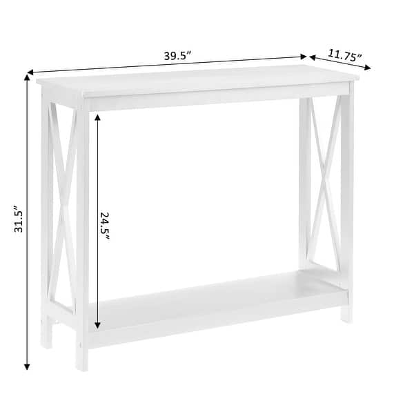 dimension image slide 15 of 16, Convenience Concepts Oxford Console Table with Shelf