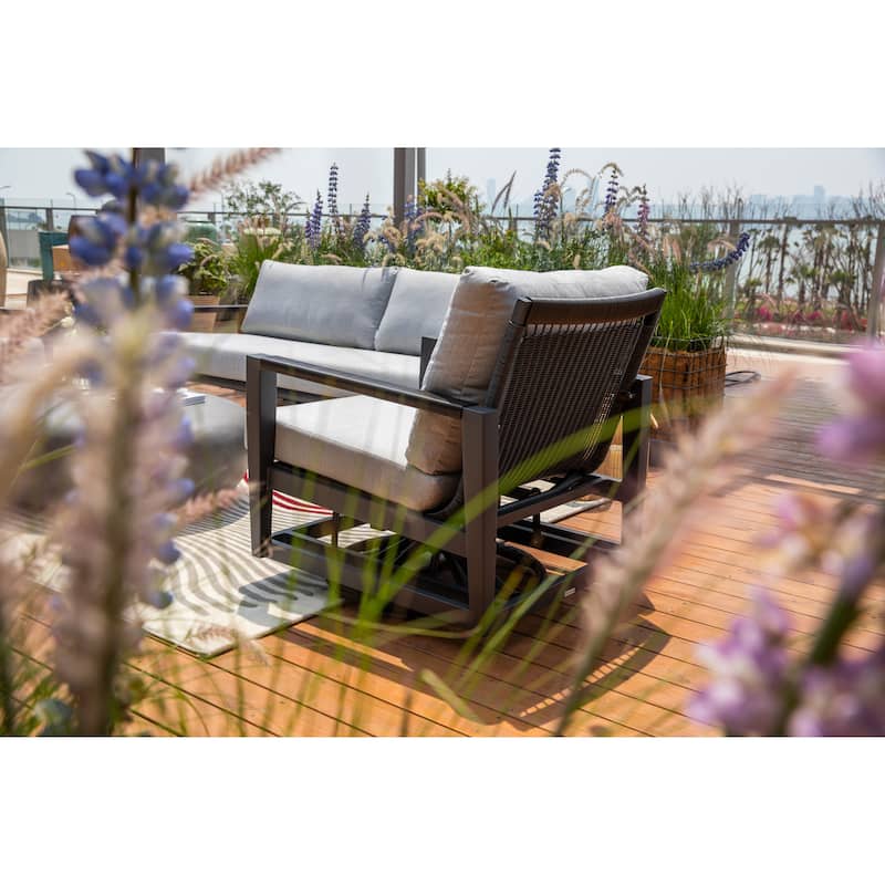 Laguna Powder-Coated Aluminum Swivel Glider Chair with Sunbrella® Cushions