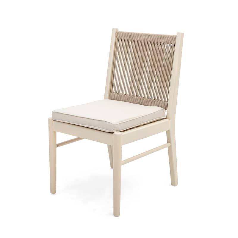 Cascade Outdoor Acacia Wood Dining Chairs With Cushions (Set of 4) by Christopher Knight Home