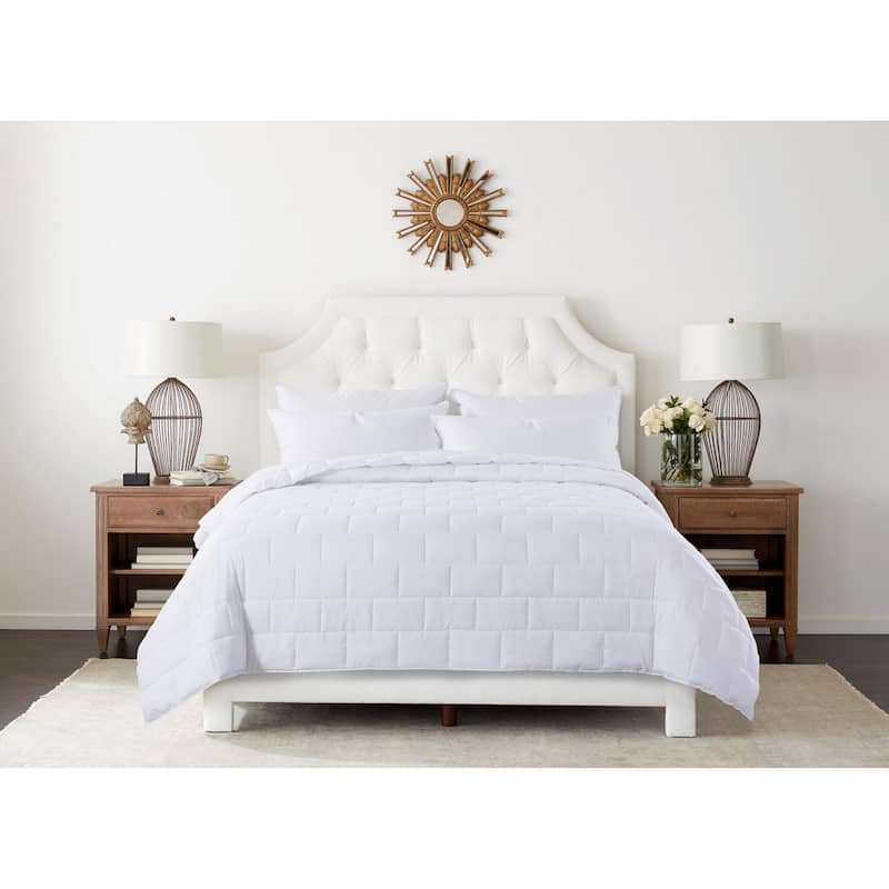 Subway Tile Stitch Down Alternative Blanket - Full/Queen - White