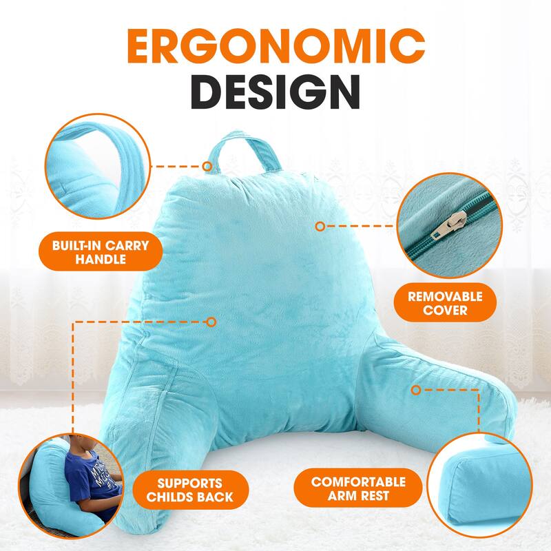Cheer Collection Kids Size Reading and Backrest Pillow with Armrest