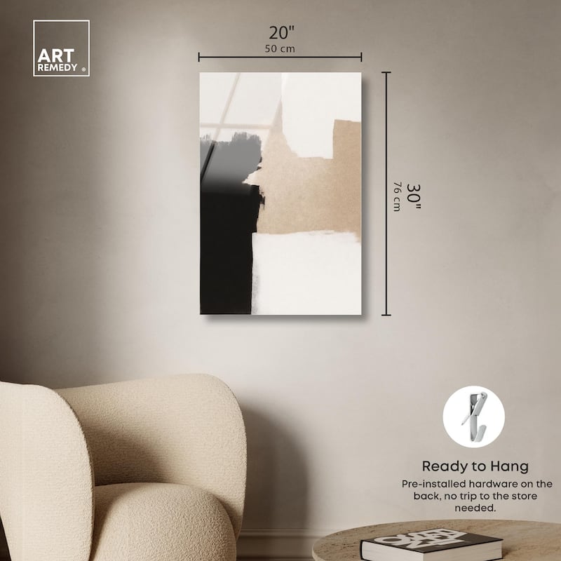 Beige and Black I Acrylic by Art Remedy, Ready to Hang