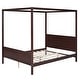 preview thumbnail 4 of 7, Black Queen SizeSolid Wood Canopy Platform Bed with Headboard and Footboard, Slat Support Leg
