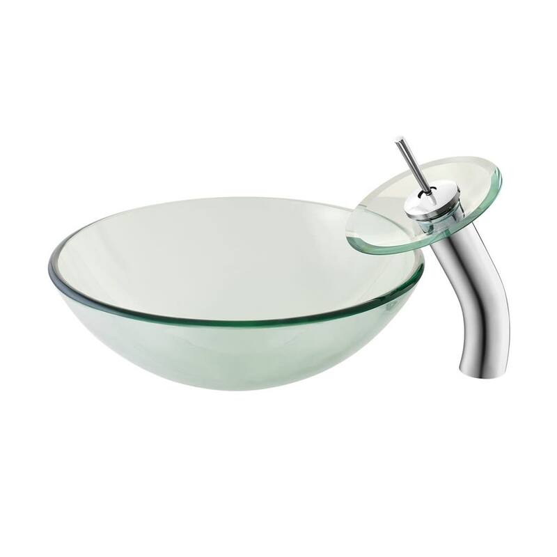 Swiss Madison SM-VSF25 Cascade 16-9/16" Glass Vessel Bathroom Sink - Clear
