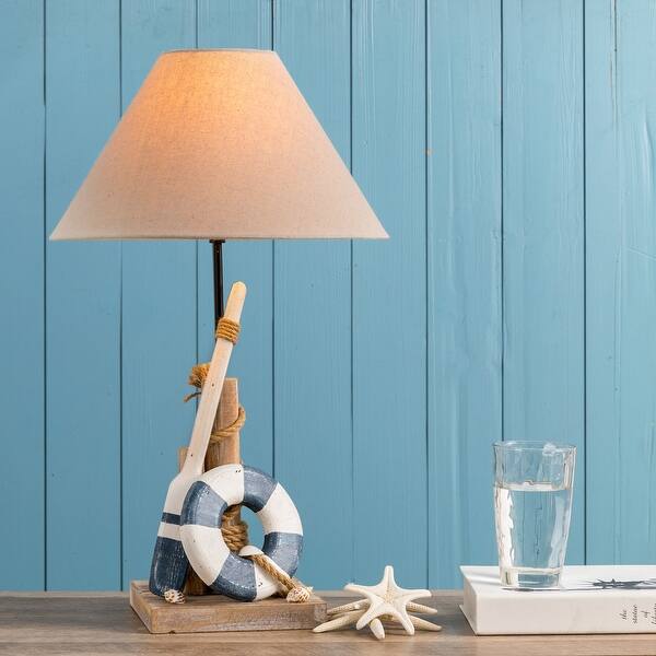 Glitzhome Wooden Coastal Table Lamp - 19"H