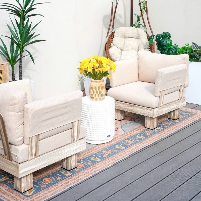 3-piece Outdoor Aluminum Sofa Set with Sponge-filled Cushion and Coffee Table