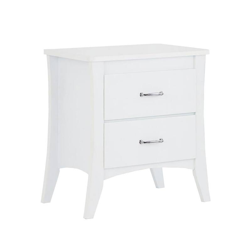 MDF Wooden Nightstand with 2 Drawers