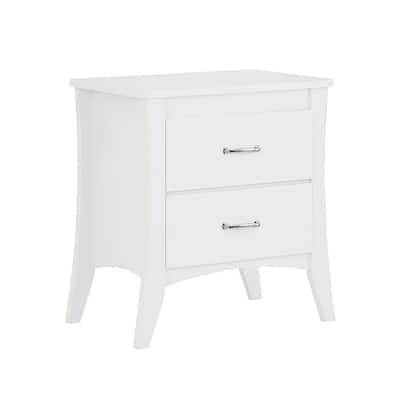 MDF Wooden Nightstand with 2 Drawers