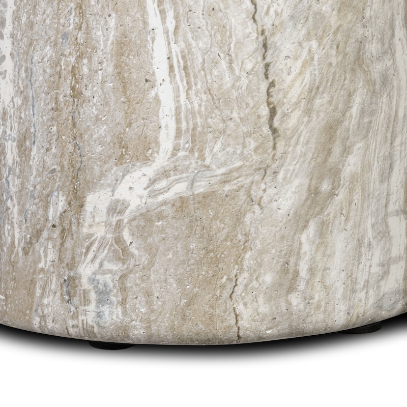Zyra Concrete Side Table with Stone Texture Finish