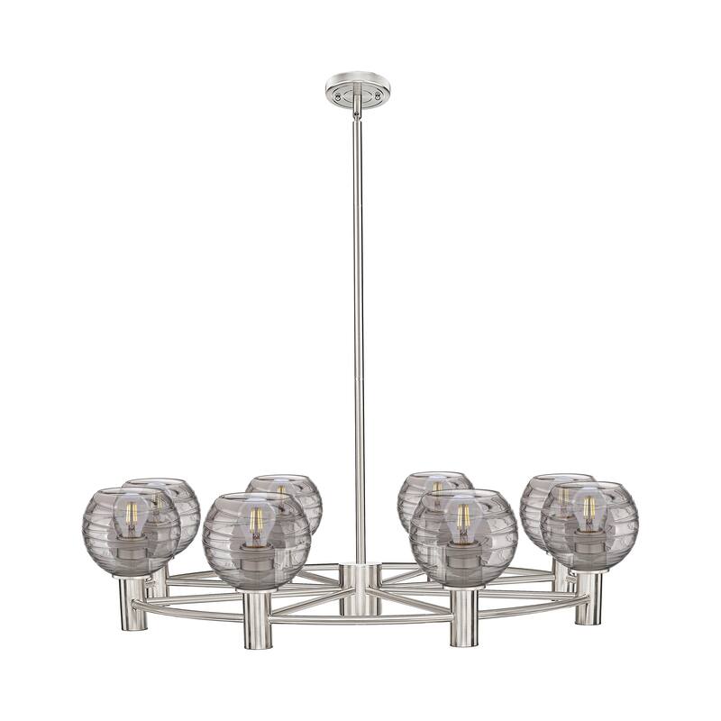 Innovations Lighting Downtown Urban - Crown Point - 8 Light 36" Stem Hung Chandelier - Satin Nickel