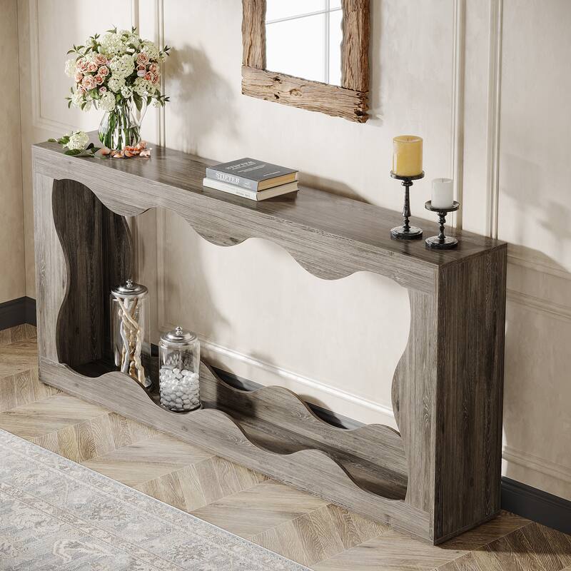 63-inch Rectangular Sofa Console Hallway Entrance Table for Entryway