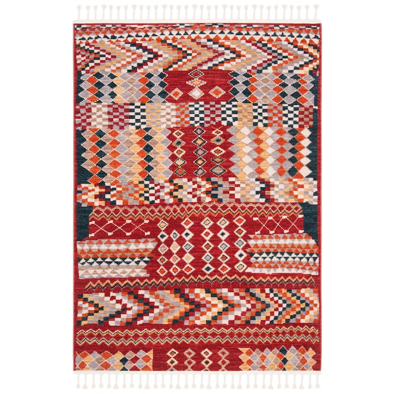 SAFAVIEH Farmhouse Avine Boho Tribal Polyester Rug