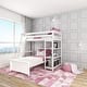 preview thumbnail 1 of 27, Max and Lily L Shaped Twin over Twin Bunk Bed with Bookcase White