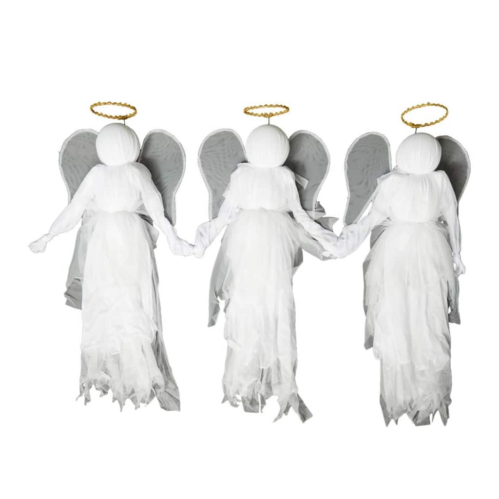 Set of 3 LED Angels - Multi - Color