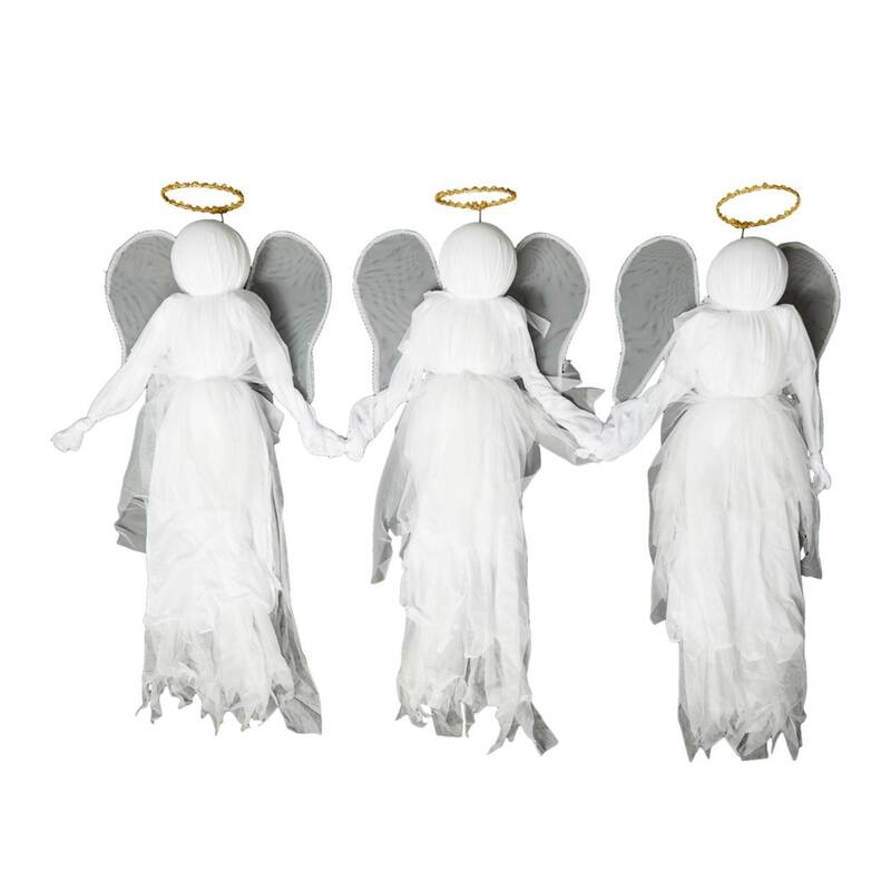 Set of 3 LED Angels - Multi - Color