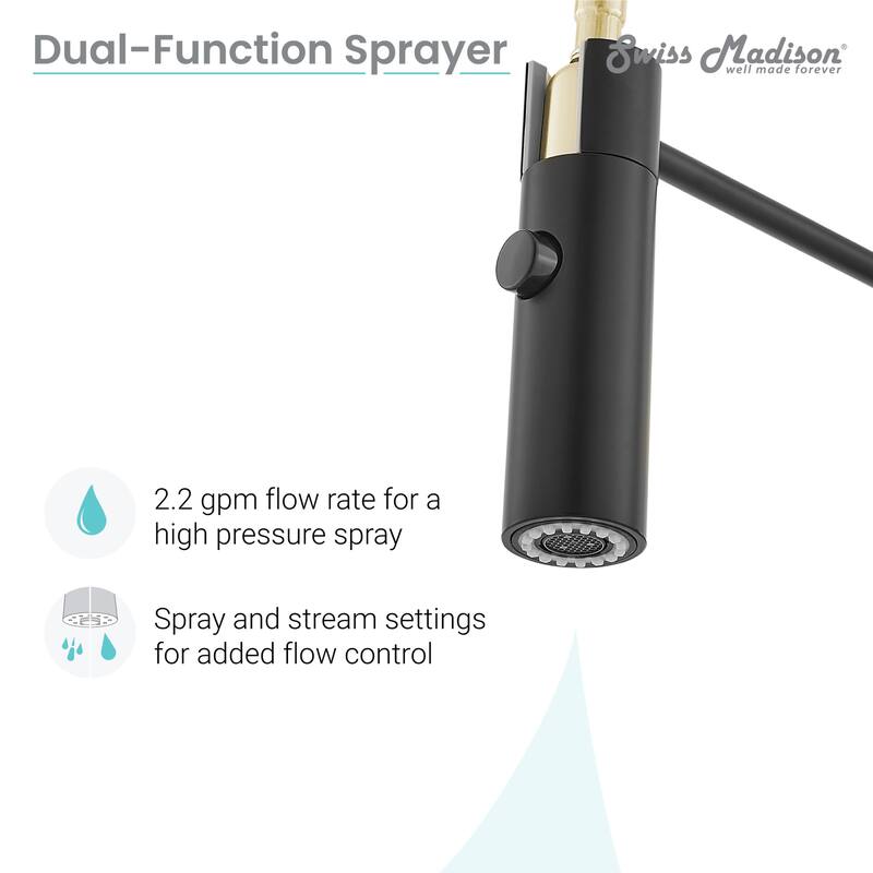 Swiss Madison SM-KF77 Chalet 2.2 GPM Single Hole Pre-Rinse Pull Down