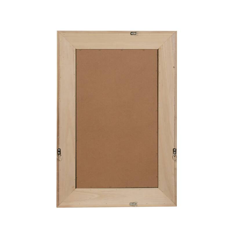 Coastal Boho Rattan Rectangle Wood Frame Wall Mirror