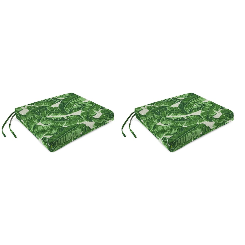 Sunbrella 19" x 17" Outdoor Seat Cushion with Ties - Set of 2 - 19" W x 17" L x 2" H
