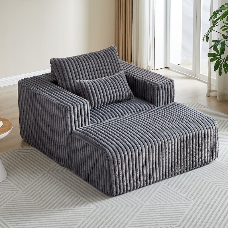 Cozy 62.5-Inch Recliner Chair with Footrest - Plush No Assembly Sofa for Indoor Relaxation