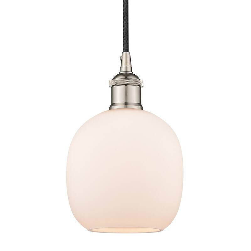 Innovations Lighting 616-1P-10-6 Belfast Pendant Belfast 6" Wide Mini - Polished Nickel / Matte White