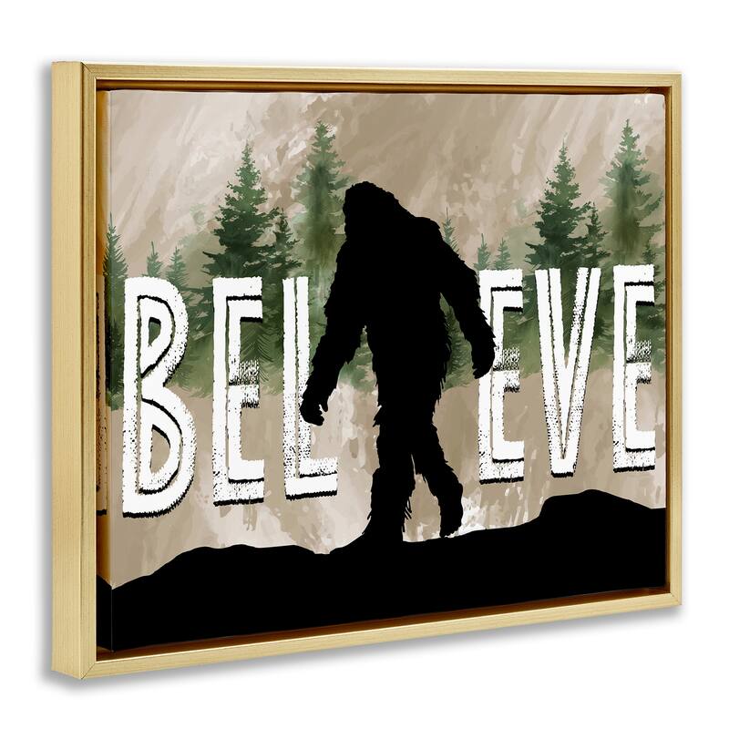 Stupell Believe Rustic Mythical Creature Framed Floater Canvas Wall Art Design By Nicole DeCamp