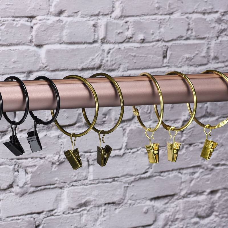 Curtain Rings with Clips, 14pcs - Curtain Clip Rings Hooks