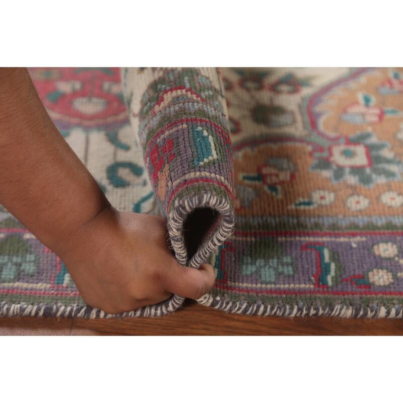 Tabriz Persian Accent Rug Hand-Knotted Floral Wool Carpet - 3'1"x 4'9"