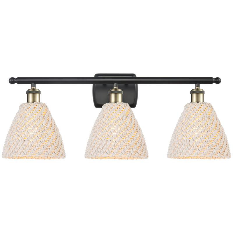 Innovations Lighting Endless Possibilities Ballston - Bristol Natural - 3 Light 28" Bath Vanity Light - Black Antique Brass