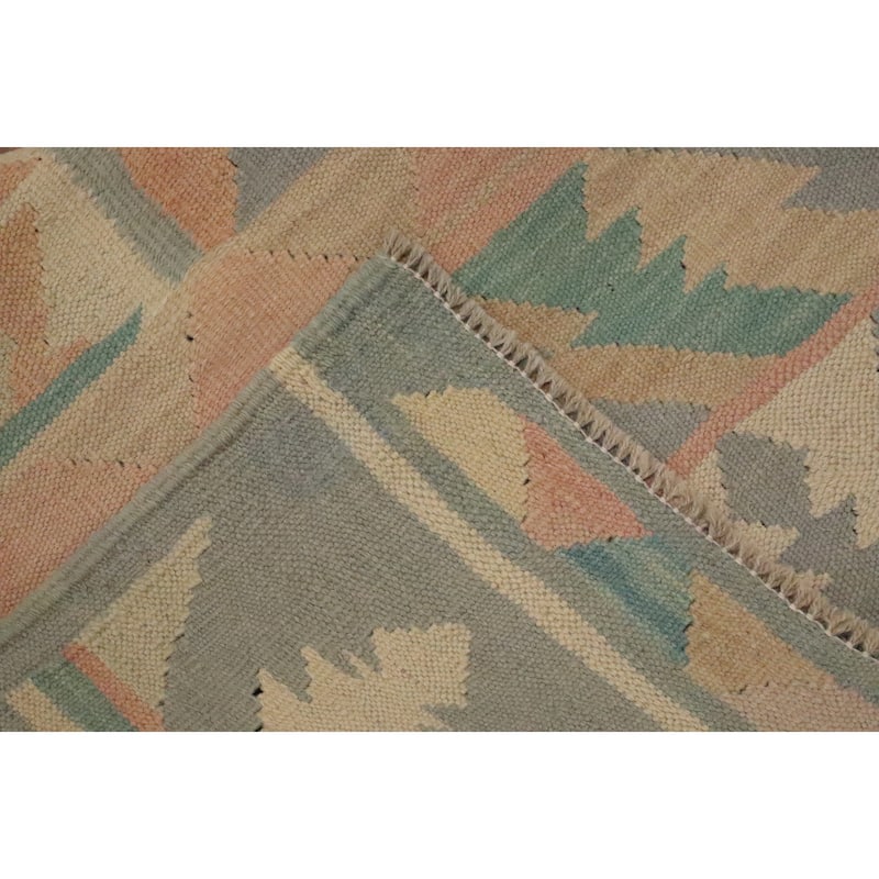 Hand Woven Oriental 100% Wool Carpet Southwestern Tribal Multi-Colored Kilim Area Rug - 6' 2'' X 3' 10''