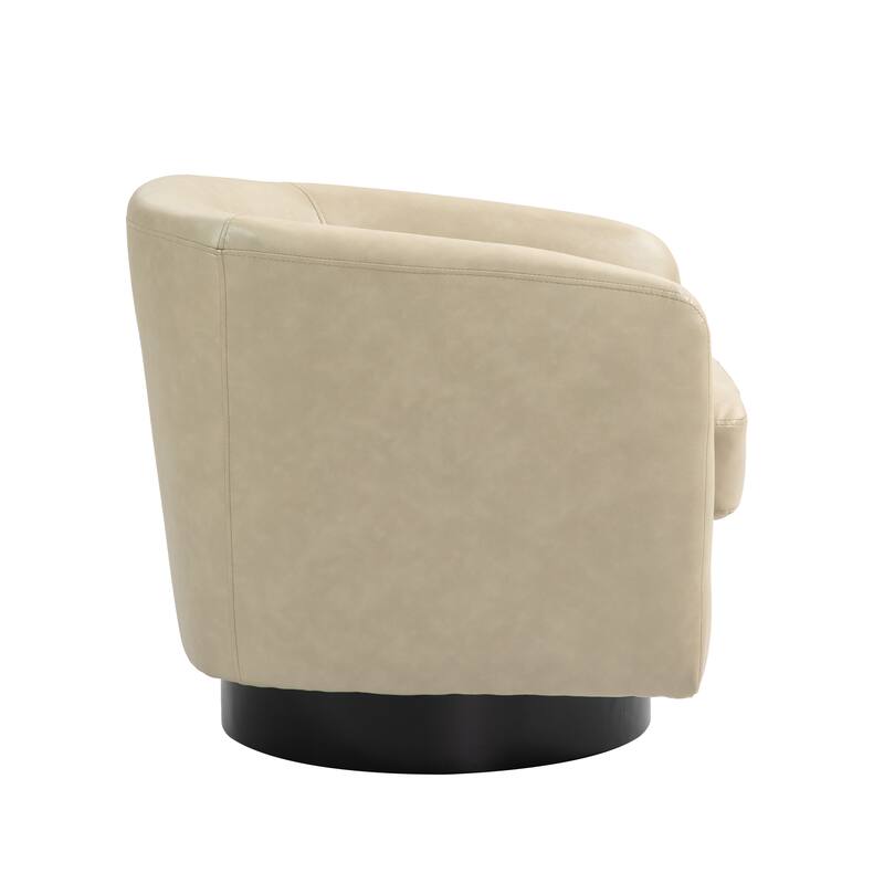 Round Barrel Armchair 360-Degree Swivel Accent Chairs