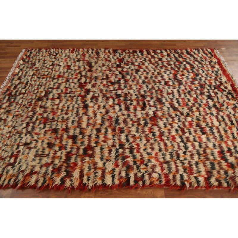 Hand Knotted Oriental 100% Wool Carpet Tribal Tribal Beige & Ivories Moroccan Area Rug - 7' 10'' X 5' 4''