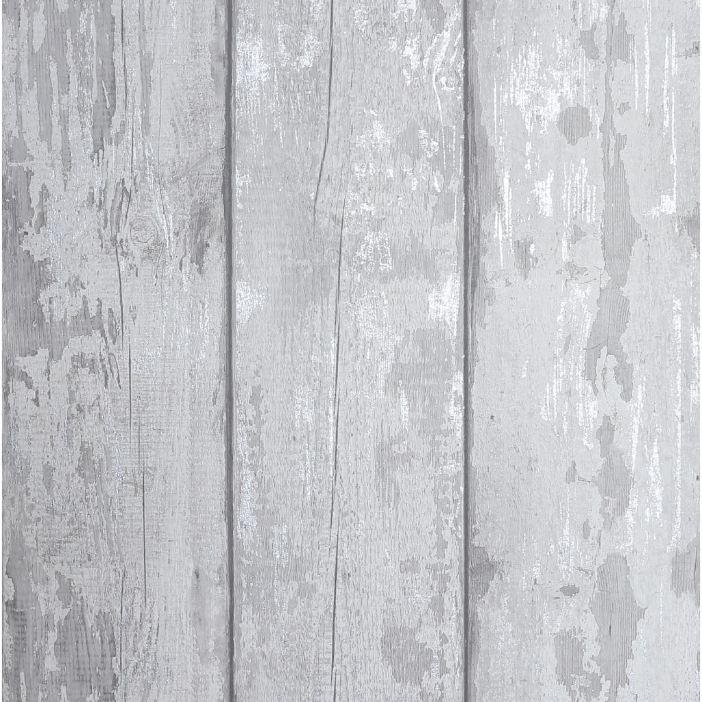 Arthouse Metallic Washed Wood Unpasted Wallpaper