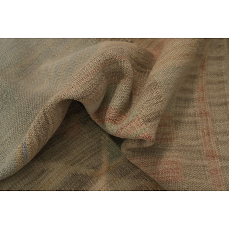 Hand Woven Oriental 100% Wool Carpet Southwestern Geometric Multi-Colored Kilim Area Rug - 8' 2'' X 5' 4''