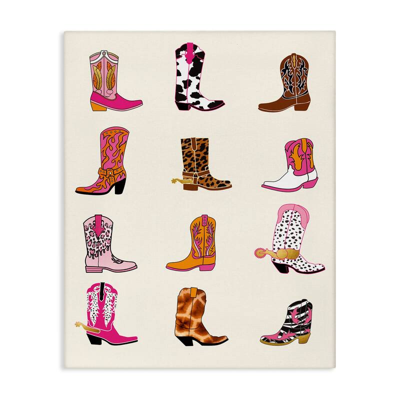 Stupell Bright Cowboy Boots & Spurs Canvas Wall Art Design By Susan Arnot - 24 x 30