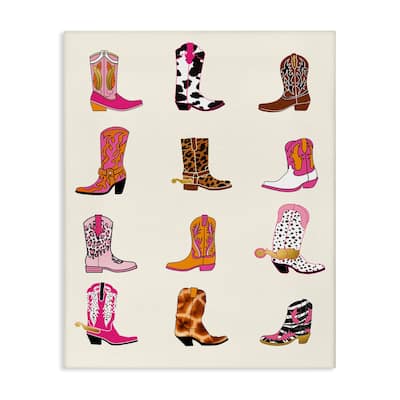 Stupell Bright Cowboy Boots & Spurs Canvas Wall Art Design By Susan Arnot