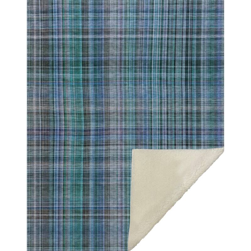 Premium Machine Washable Plaid Sherpa Throw Blanket