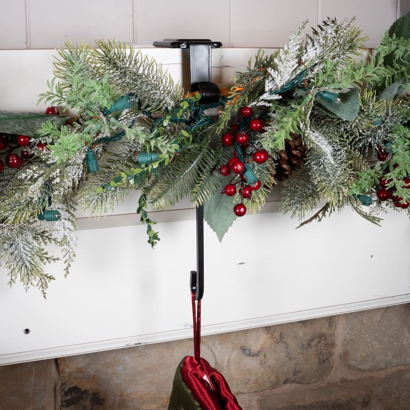 Garland and christmas stocking holder for mantle (3-Pack) (White)