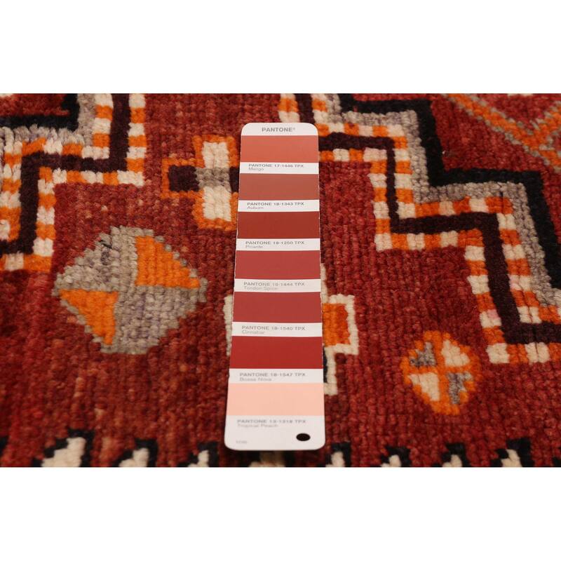 ECARPETGALLERY Hand-knotted Melis Vintage Dark Red Wool Rug - 5'0 x 6'5