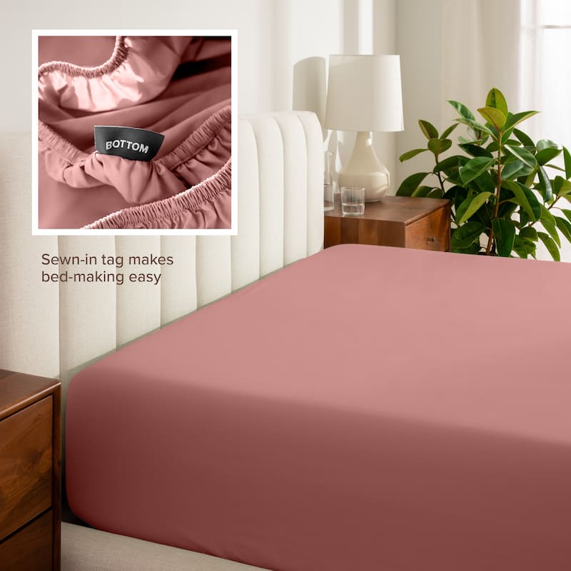 Bare Home Organic Cotton Percale Fitted Bottom Sheet