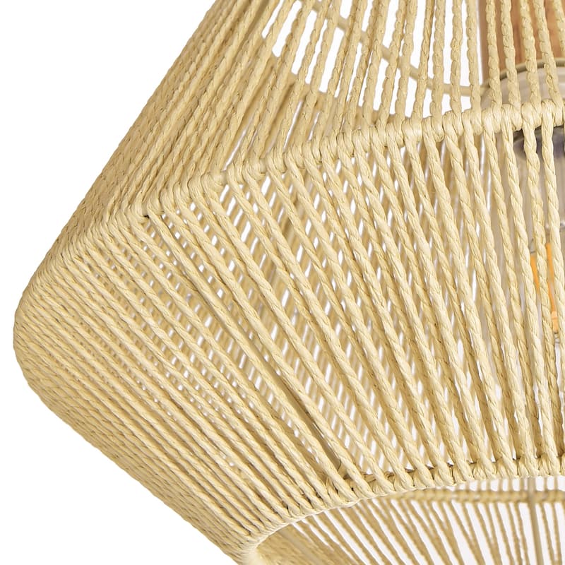 Bohemian Natural Drum Rattan Hanging Pendant Light