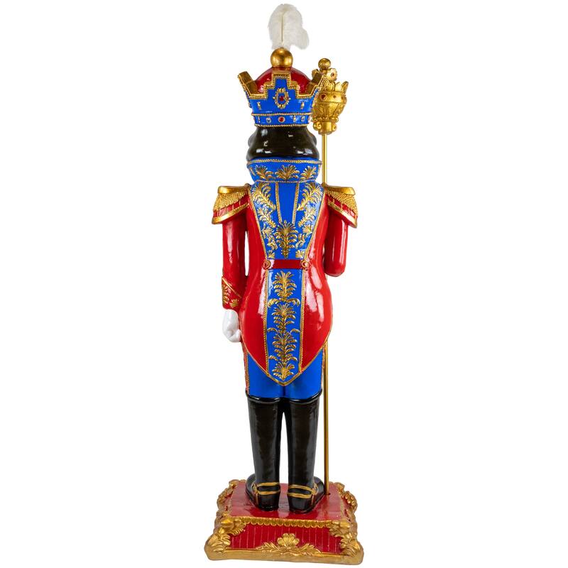 Standing Commercial Christmas Nutcracker Soldier Scepter 6.5' Red Blue