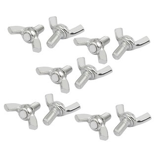 thumbnail image 2 of Uxcell 29mm Wide Metal Wings Butterfly Nuts - 7mm Thread, Silver Tone, 10-Pack 2 of 4