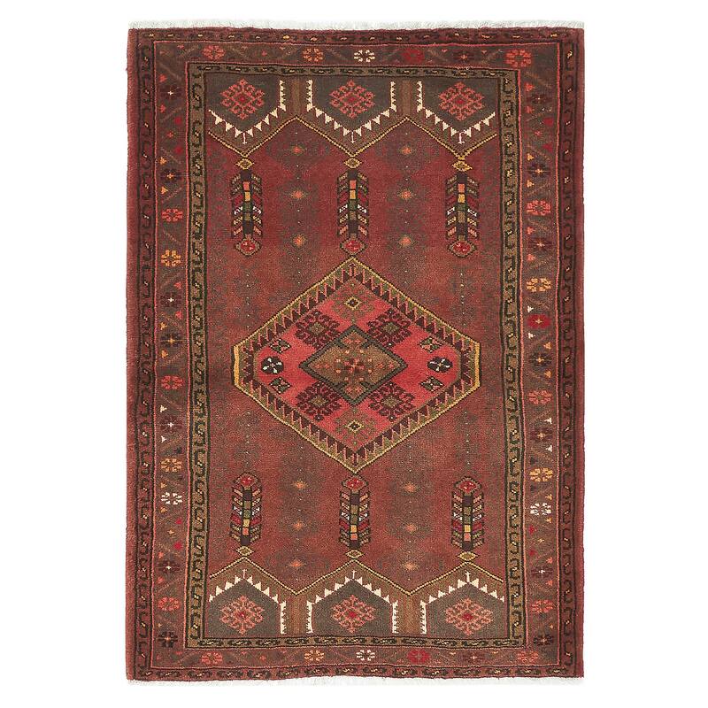 ECARPETGALLERY Hand-knotted Andelz Dark Red Wool Rug - 3'5 x 4'10