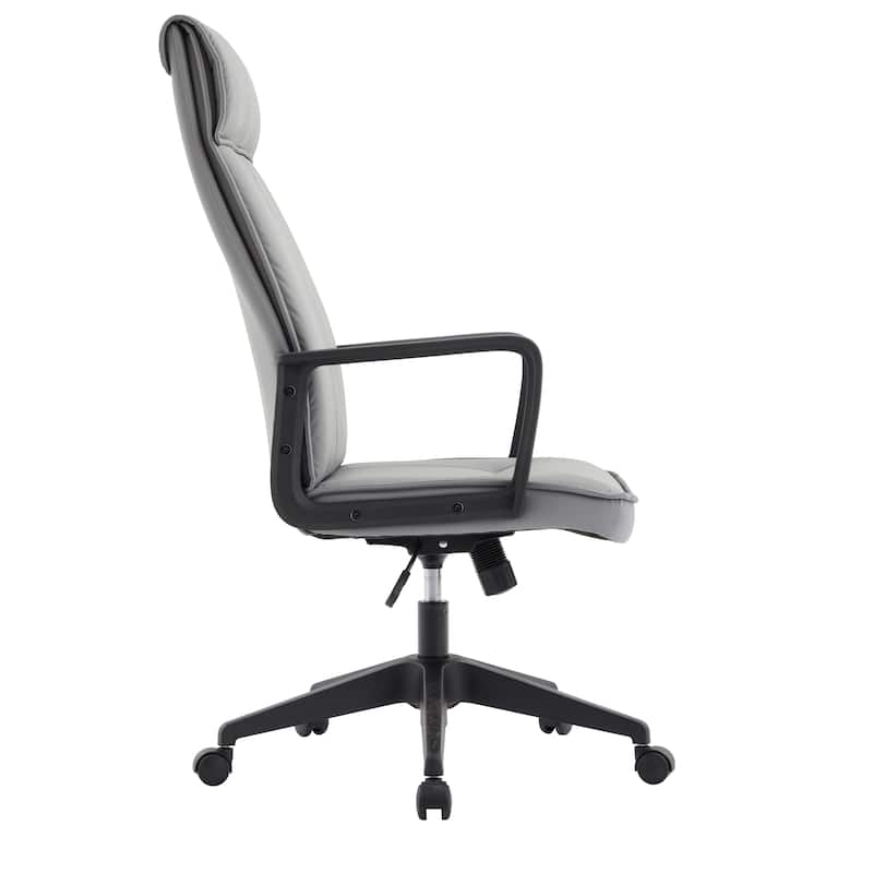 High-Back Leather/Polyester Office Chair Adjustable Height Swivel & Tilt Aiaria Series - N/A